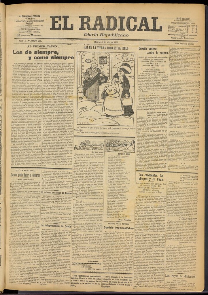Miniatura de El Radical: diario republicano del 5 de julio de 1910