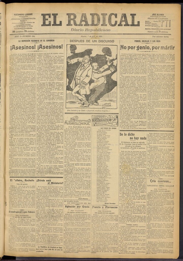Miniatura de El Radical: diario republicano del 7 de julio de 1910
