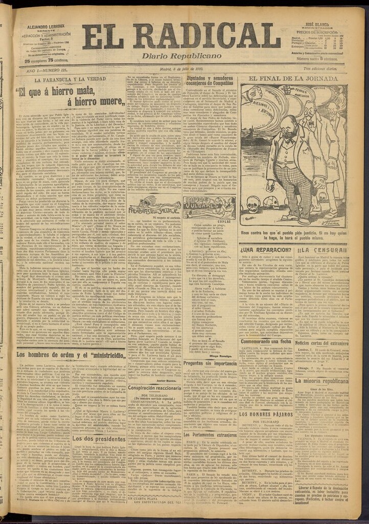 Miniatura de El Radical: diario republicano del 8 de julio de 1910