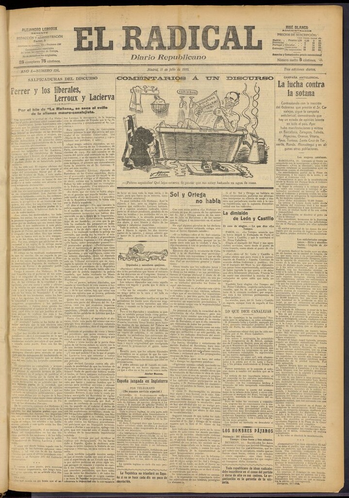 Miniatura de El Radical: diario republicano del 11 de julio de 1910