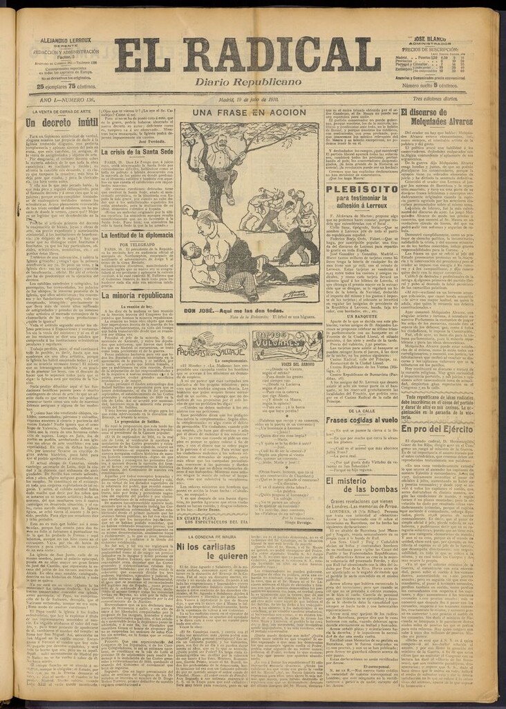 Miniatura de El Radical: diario republicano del 19 de julio de 1910