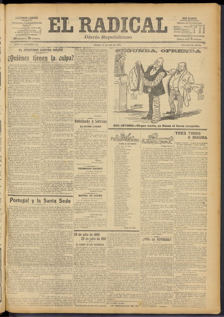 Miniatura de El Radical: diario republicano del 24 de julio de 1910