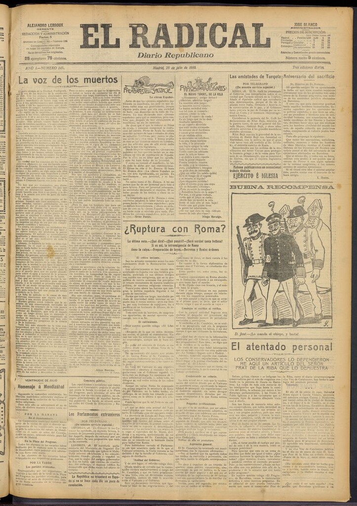 Miniatura de El Radical: diario republicano del 28 de julio de 1910
