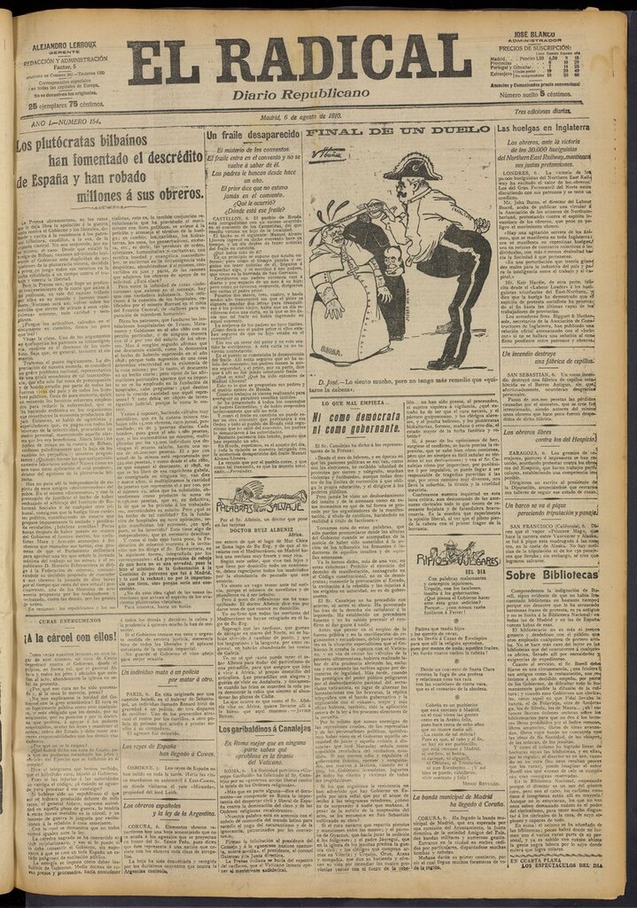 Miniatura de El Radical: diario republicano del 6 de agosto de 1910