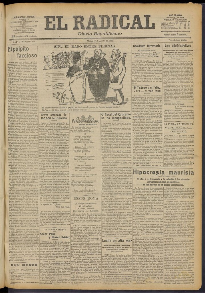 Miniatura de El Radical: diario republicano del 7 de agosto de 1910