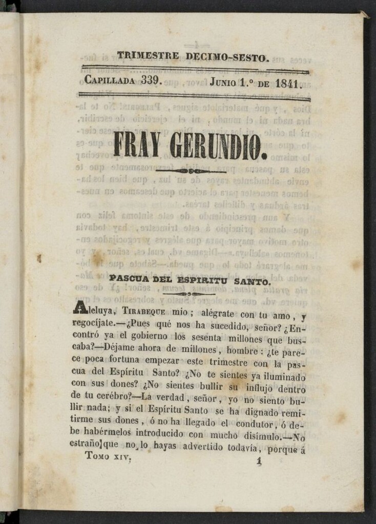 Miniatura de Fr. Gerundio: periódico satírico de política y costumbres del 1 de junio de 1841, capillada 339