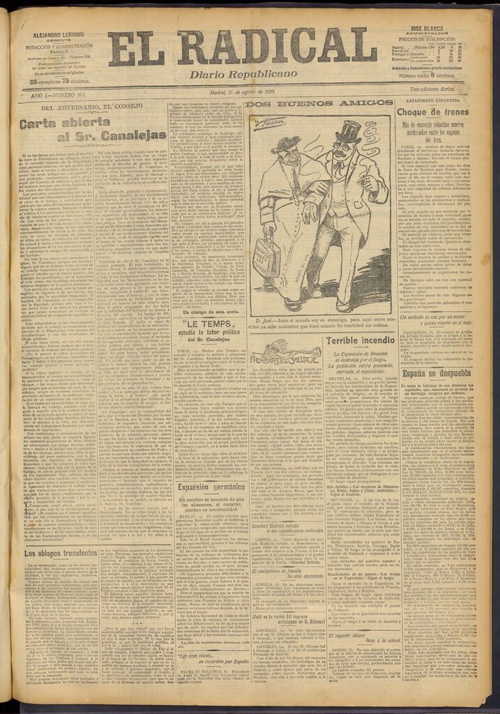 Miniatura de El Radical: diario republicano del 15 de agosto de 1910