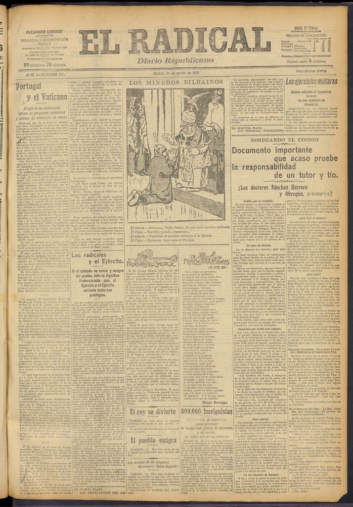 Miniatura de El Radical: diario republicano del 20 de agosto de 1910