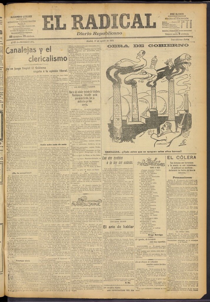 Miniatura de El Radical: diario republicano del 21 de agosto de 1910