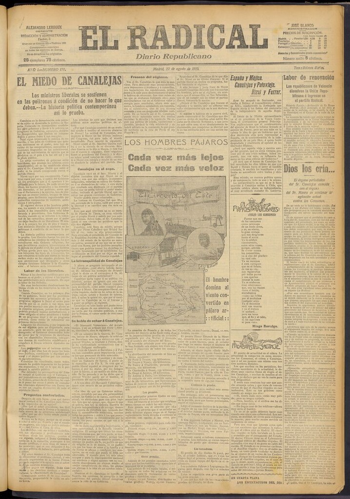 Miniatura de El Radical: diario republicano del 22 de agosto de 1910