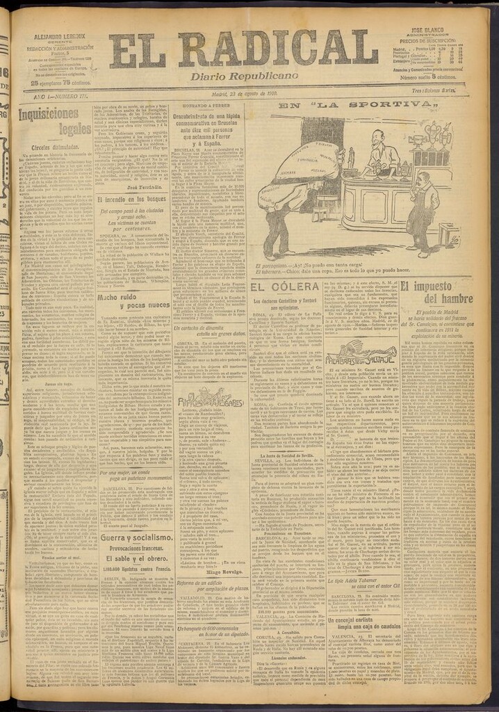 Miniatura de El Radical: diario republicano del 23 de agosto de 1910