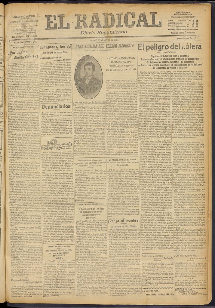 Miniatura de El Radical: diario republicano del 28 de agosto de 1910
