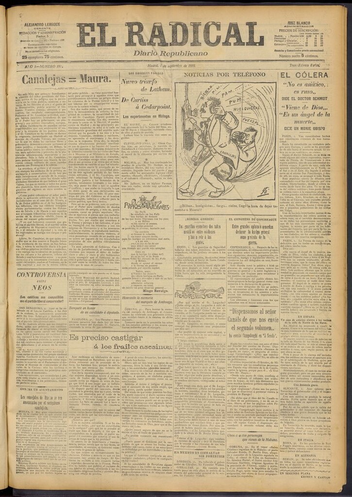 Miniatura de El Radical: diario republicano del 1 de septiembre de 1910