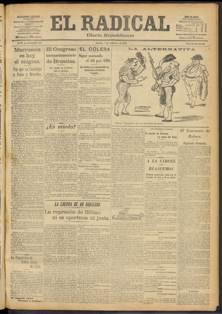 Miniatura de El Radical: diario republicano del 2 de septiembre de 1910
