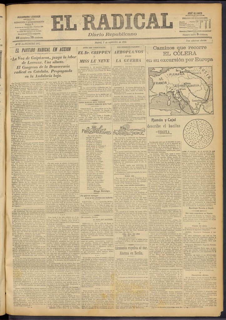 Miniatura de El Radical: diario republicano del 7 de septiembre de 1910