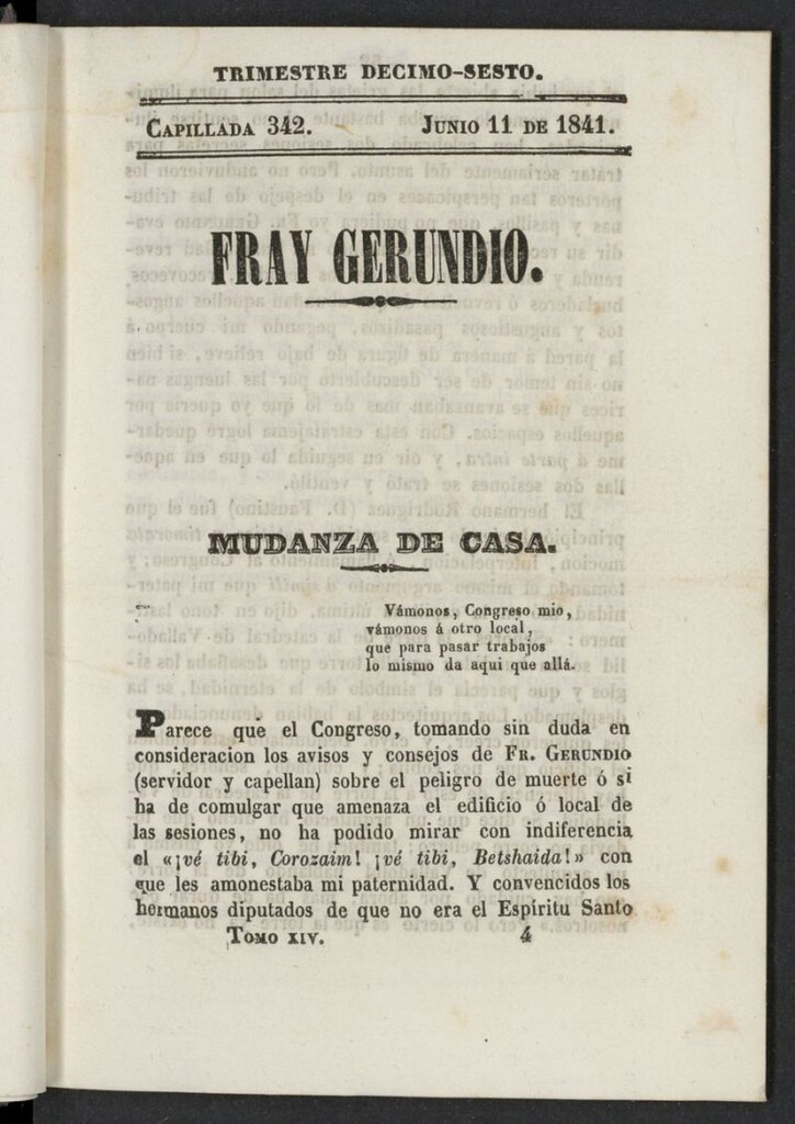 Miniatura de Fr. Gerundio: periódico satírico de política y costumbres del 11 de junio de 1841, capillada 342