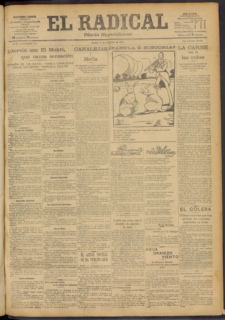 Miniatura de El Radical: diario republicano del 16 de septiembre de 1910