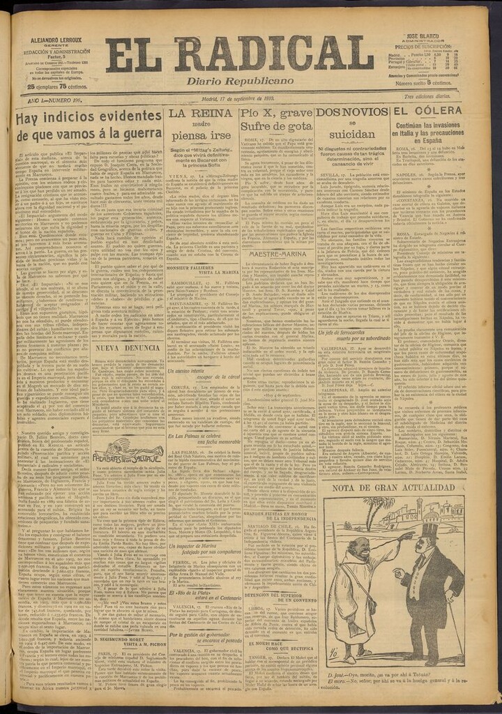 Miniatura de El Radical: diario republicano del 17 de septiembre de 1910