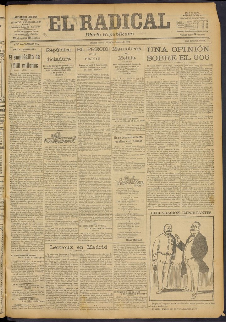 Miniatura de El Radical: diario republicano del 20 de septiembre de 1910