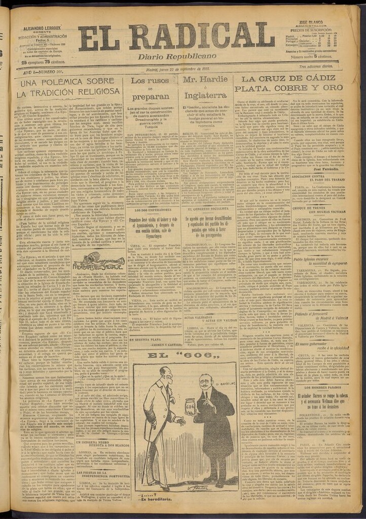 Miniatura de El Radical: diario republicano del 22 de septiembre de 1910