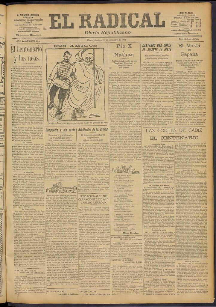 Miniatura de El Radical: diario republicano del 25 de septiembre de 1910