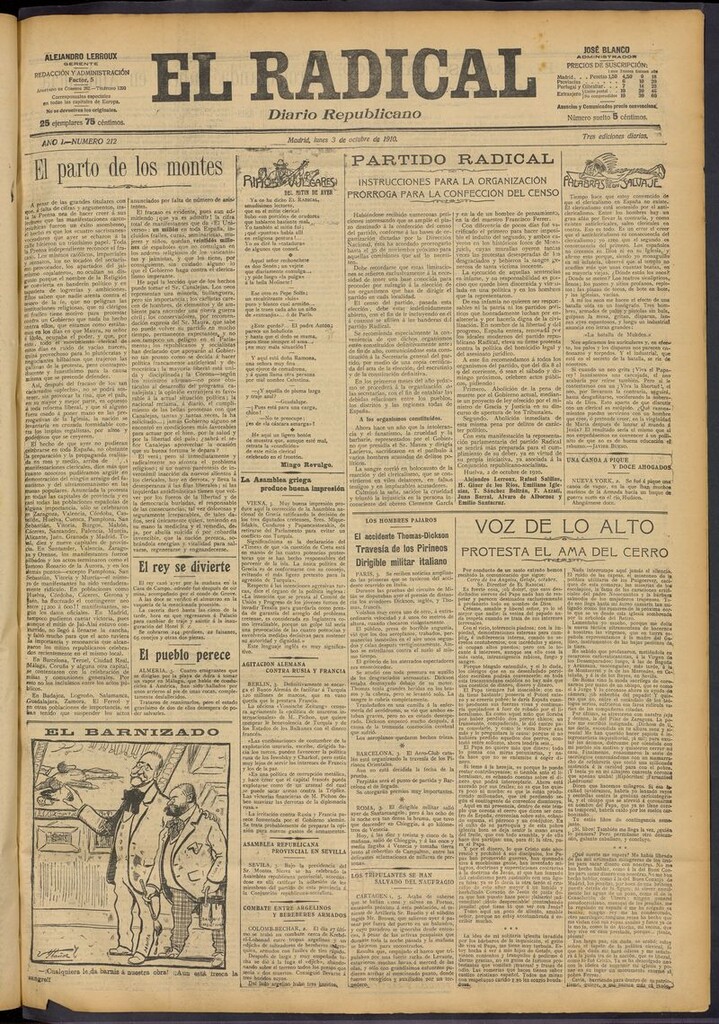 Miniatura de El Radical: diario republicano del 3 de octubre de 1910
