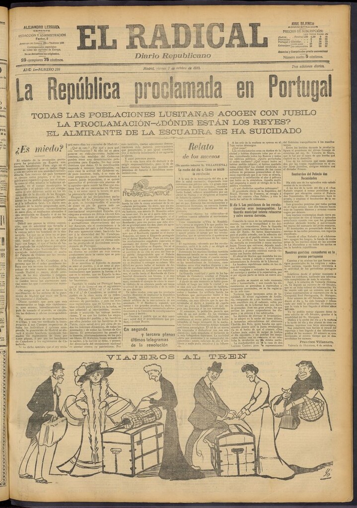 Miniatura de El Radical: diario republicano del 7 de octubre de 1910