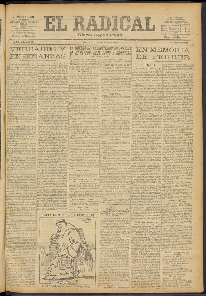 Miniatura de El Radical: diario republicano del 14 de octubre de 1910