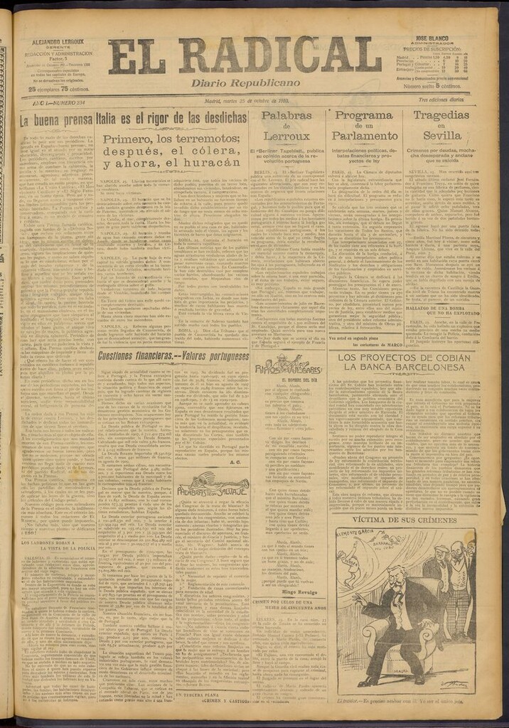Miniatura de El Radical: diario republicano del 25 de octubre de 1910
