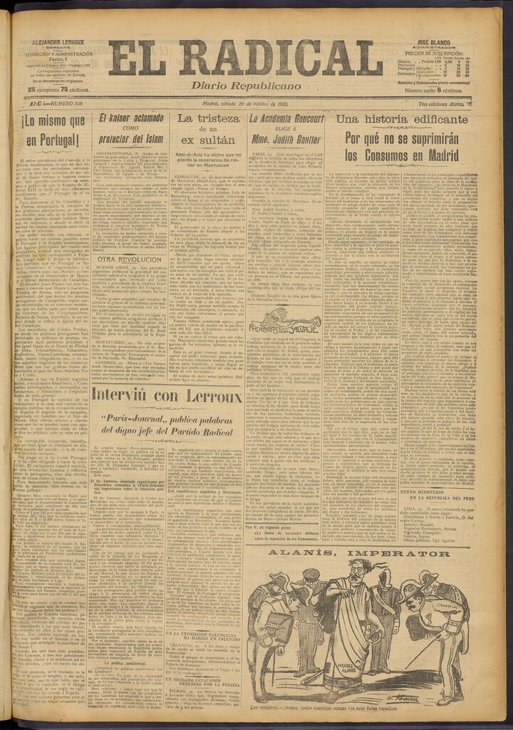 Miniatura de El Radical: diario republicano del 29 de octubre de 1910