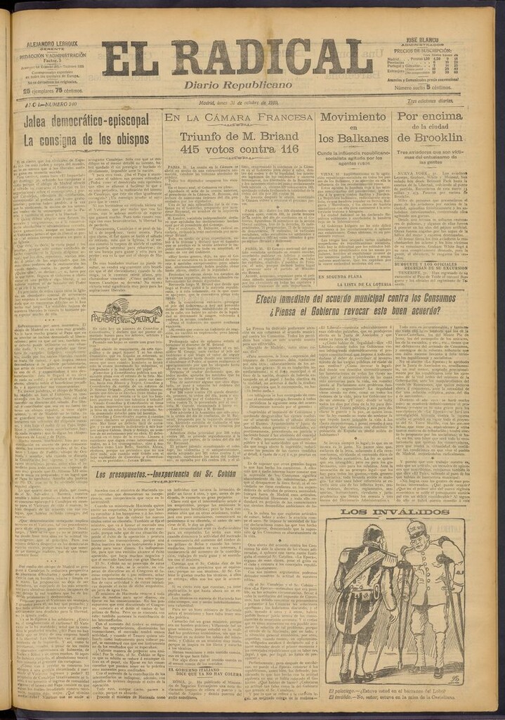 Miniatura de El Radical: diario republicano del 31 de octubre de 1910