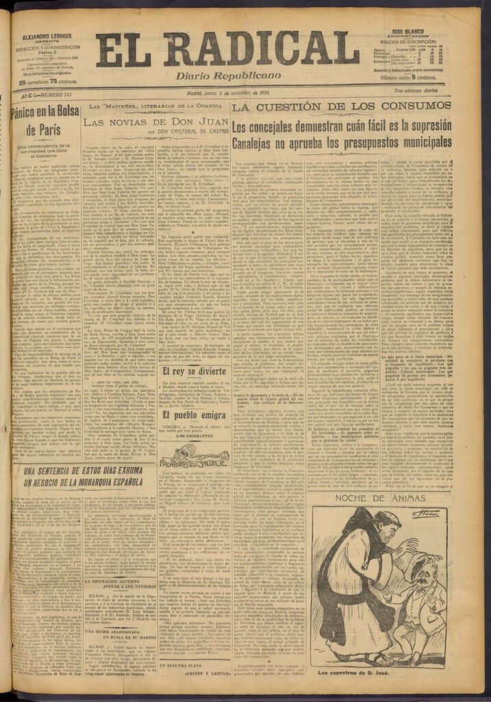 Miniatura de El Radical: diario republicano del 3 de noviembre de 1910