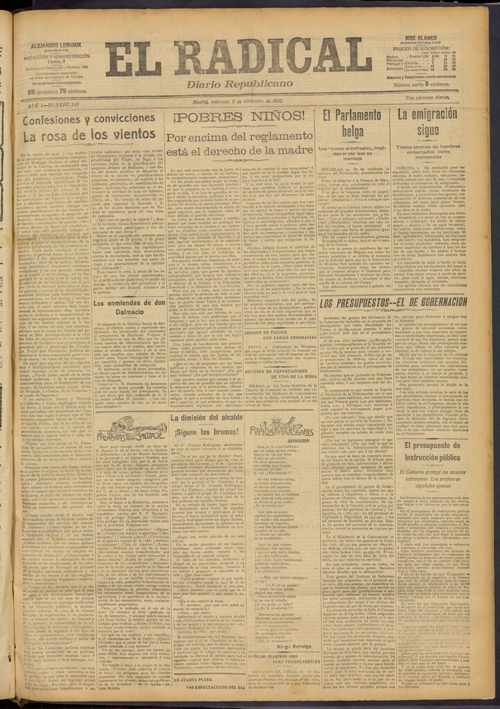 Miniatura de El Radical: diario republicano del 9 de noviembre de 1910