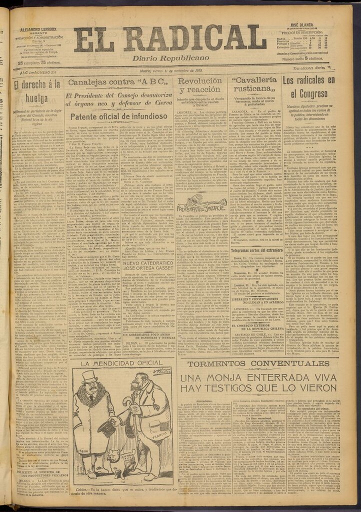 Miniatura de El Radical: diario republicano del 11 de noviembre de 1910