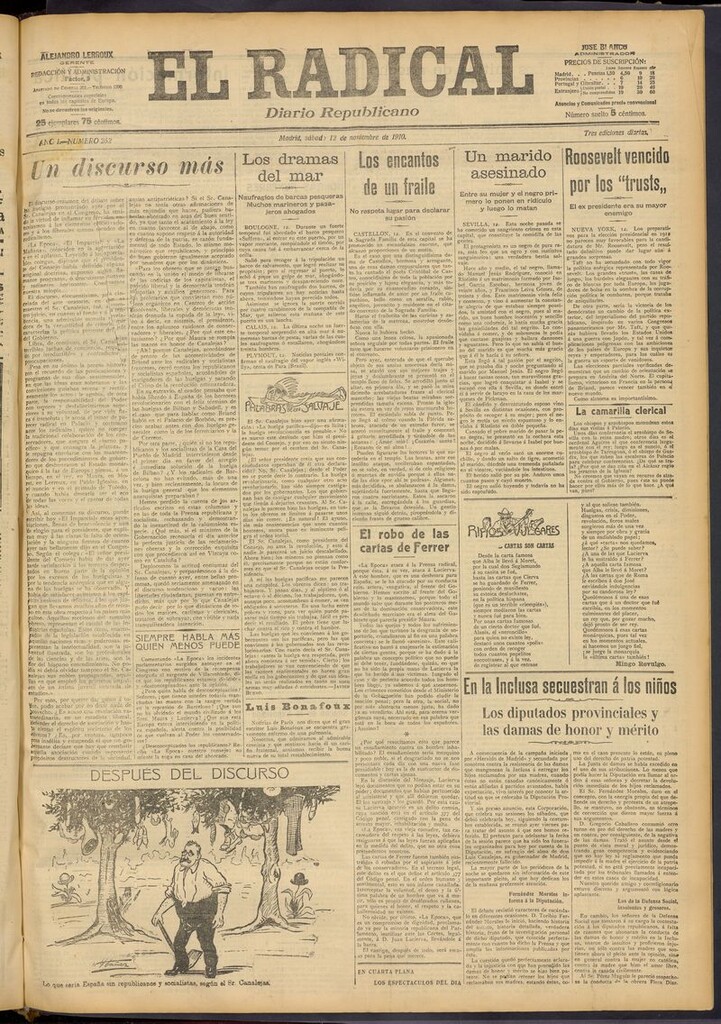 Miniatura de El Radical: diario republicano del 12 de noviembre de 1910