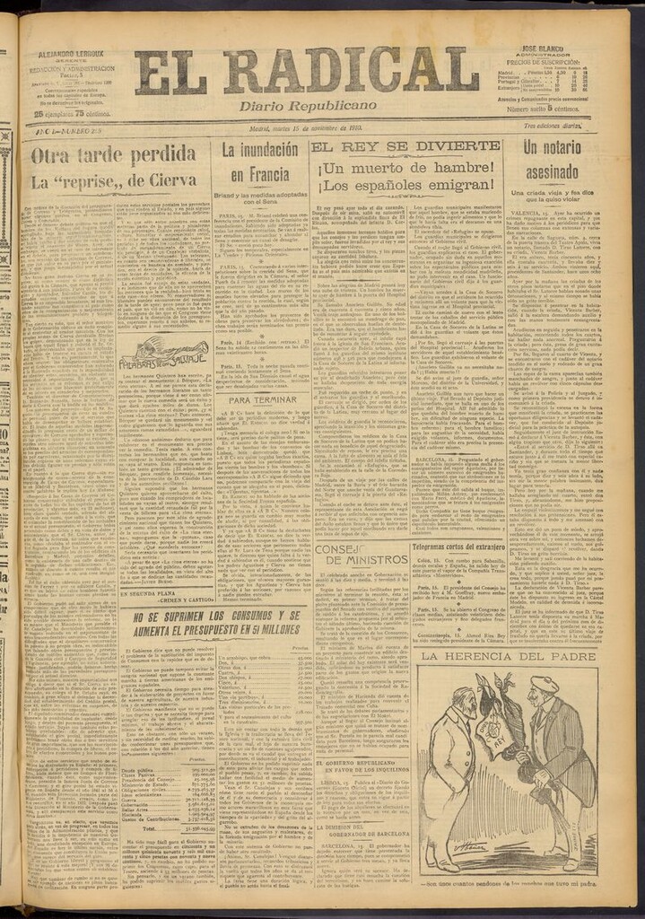 Miniatura de El Radical: diario republicano del 15 de noviembre de 1910