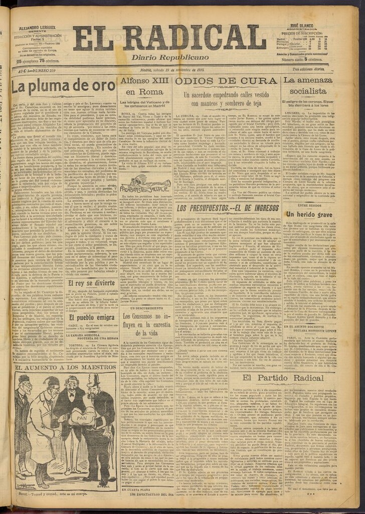 Miniatura de El Radical: diario republicano del 19 de noviembre de 1910