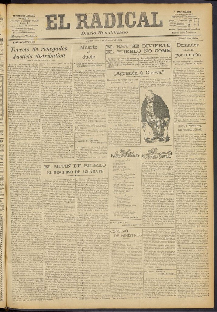 Miniatura de El Radical: diario republicano del 5 de diciembre de 1910