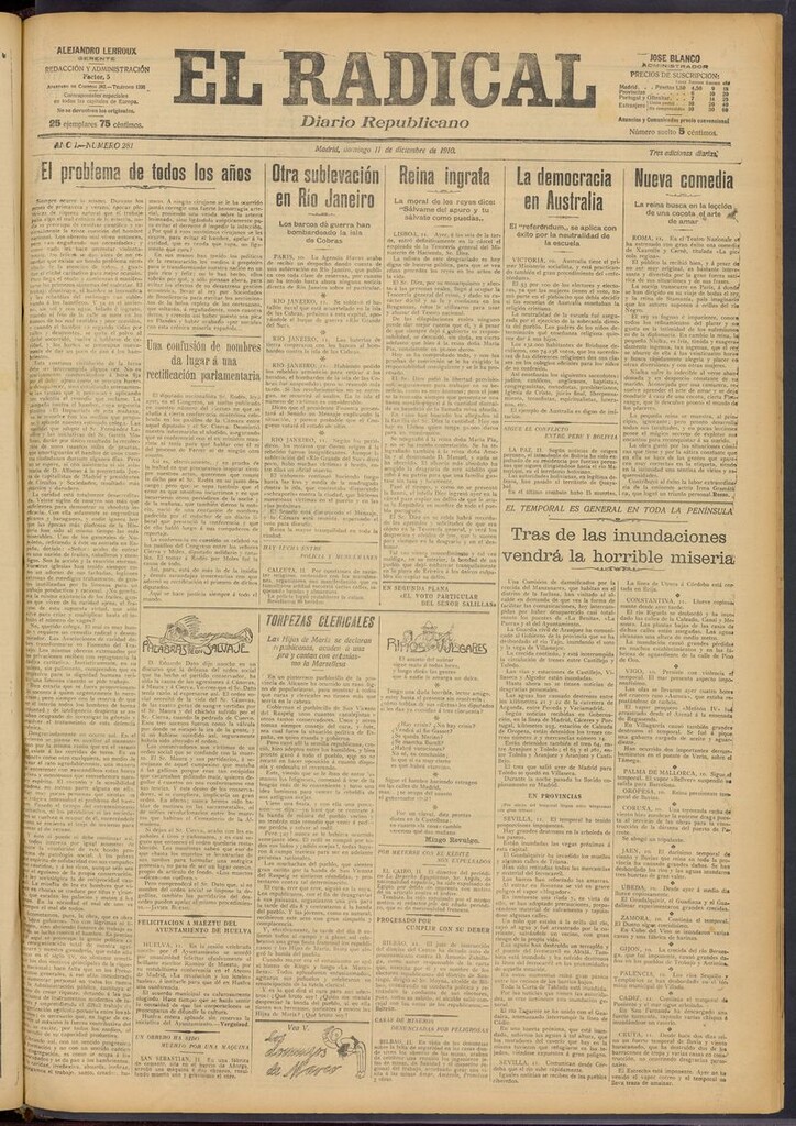 Miniatura de El Radical: diario republicano del 11 de diciembre de 1910