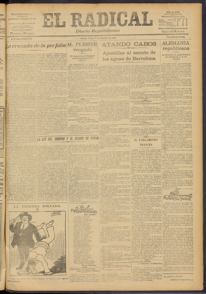 Miniatura de El Radical: diario republicano del 17 de diciembre de 1910