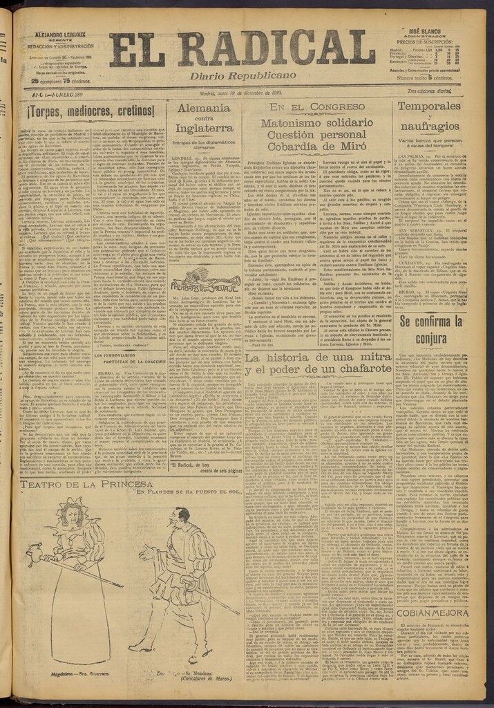 Miniatura de El Radical: diario republicano del 19 de diciembre de 1910
