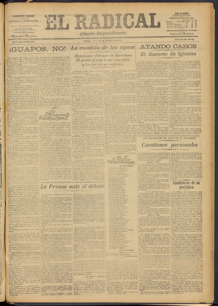 Miniatura de El Radical: diario republicano del 20 de diciembre de 1910