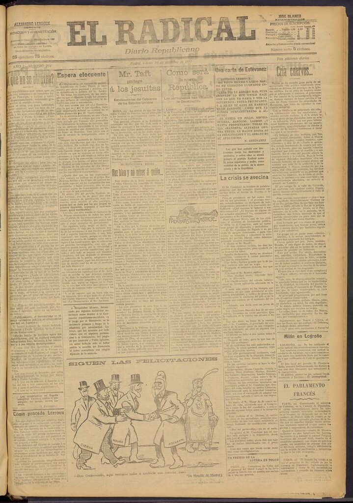 Miniatura de El Radical: diario republicano del 24 de diciembre de 1910