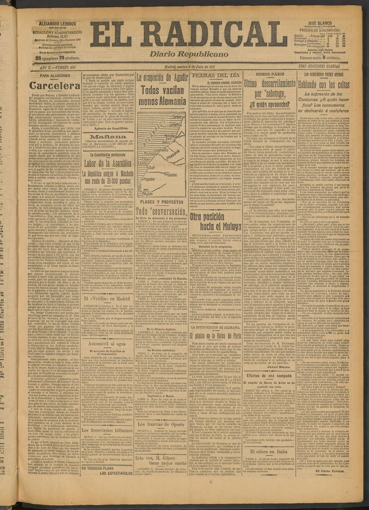 Miniatura de El Radical: diario republicano del 4 de julio de 1911