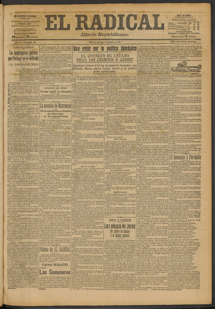Miniatura de El Radical: diario republicano del 9 de julio de 1911