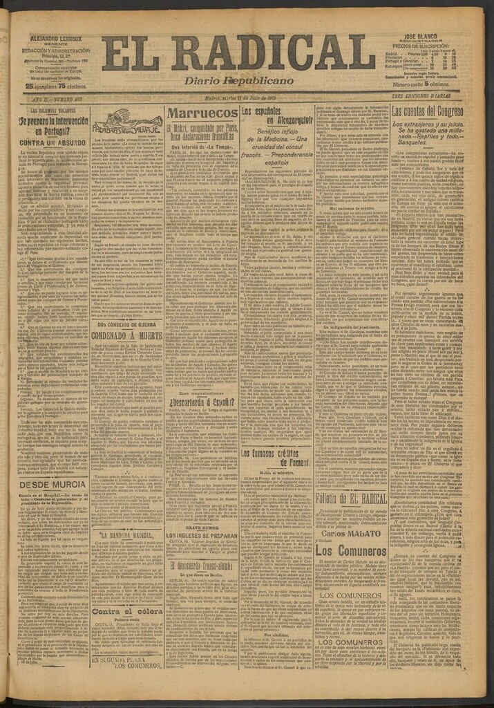 Miniatura de El Radical: diario republicano del 11 de julio de 1911
