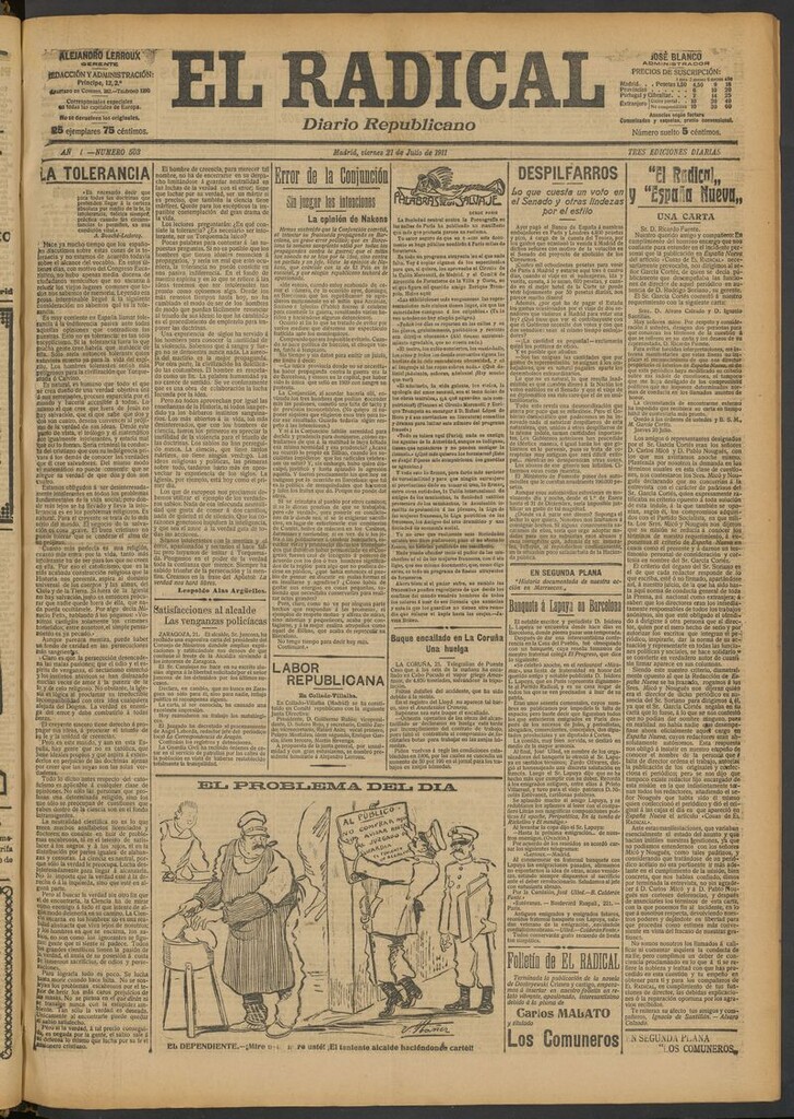Miniatura de El Radical: diario republicano del 21 de julio de 1911