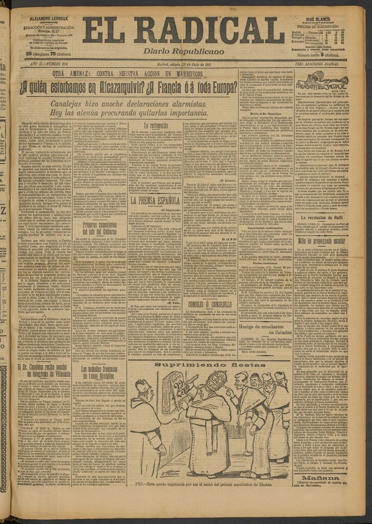 Miniatura de El Radical: diario republicano del 22 de julio de 1911