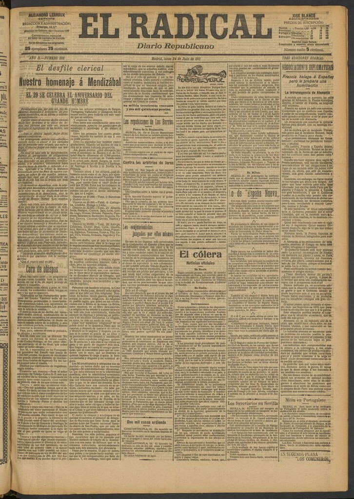 Miniatura de El Radical: diario republicano del 24 de julio de 1911