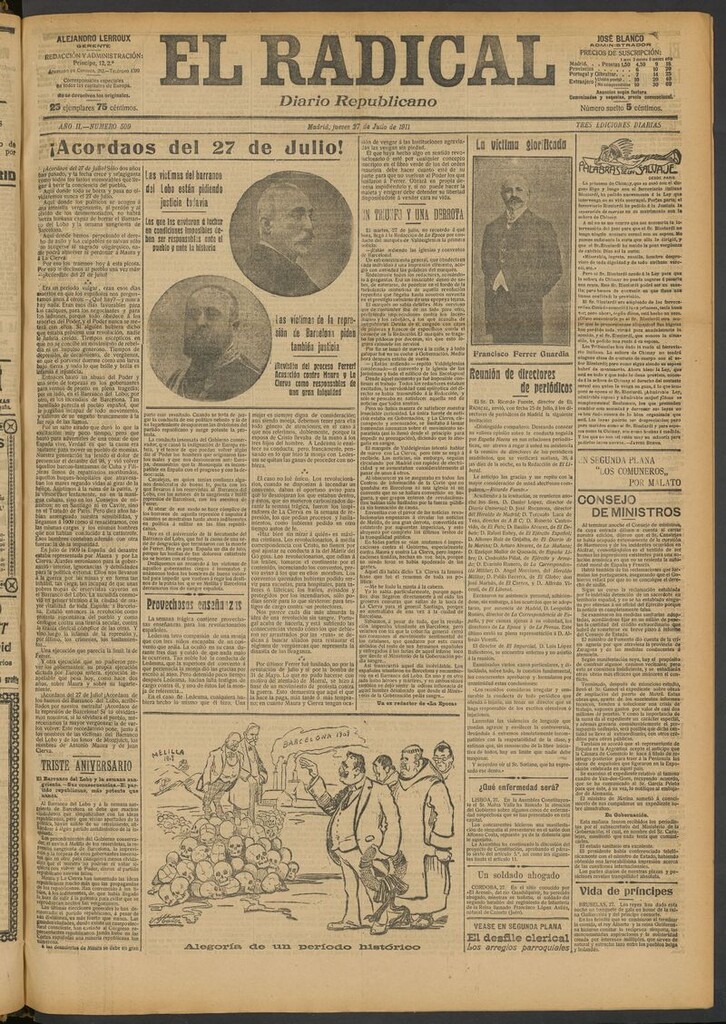 Miniatura de El Radical: diario republicano del 27 de julio de 1911